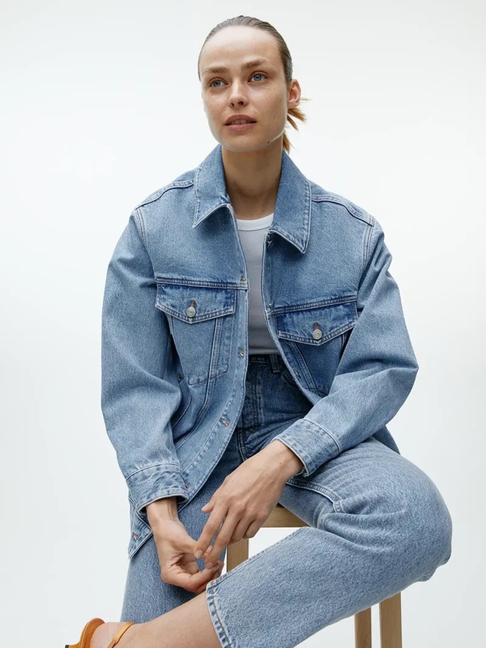 ARKET Oversized Denim Jacket in Blue